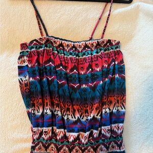 No Boundaries Colorful Tribal Print Tank Top/ Crop Top